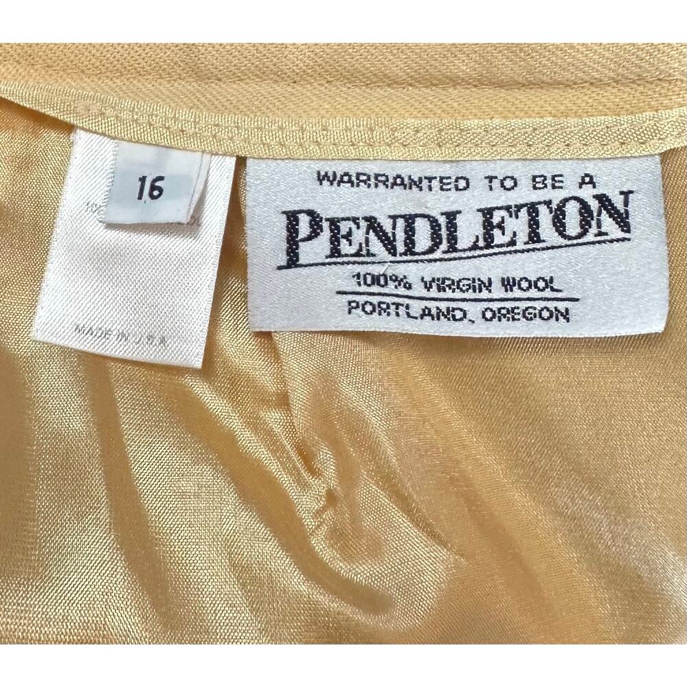 Pendleton Vintage Pure Virgin Wool Pencil Skirt Yellow Size 16 - Picture 7 of 7